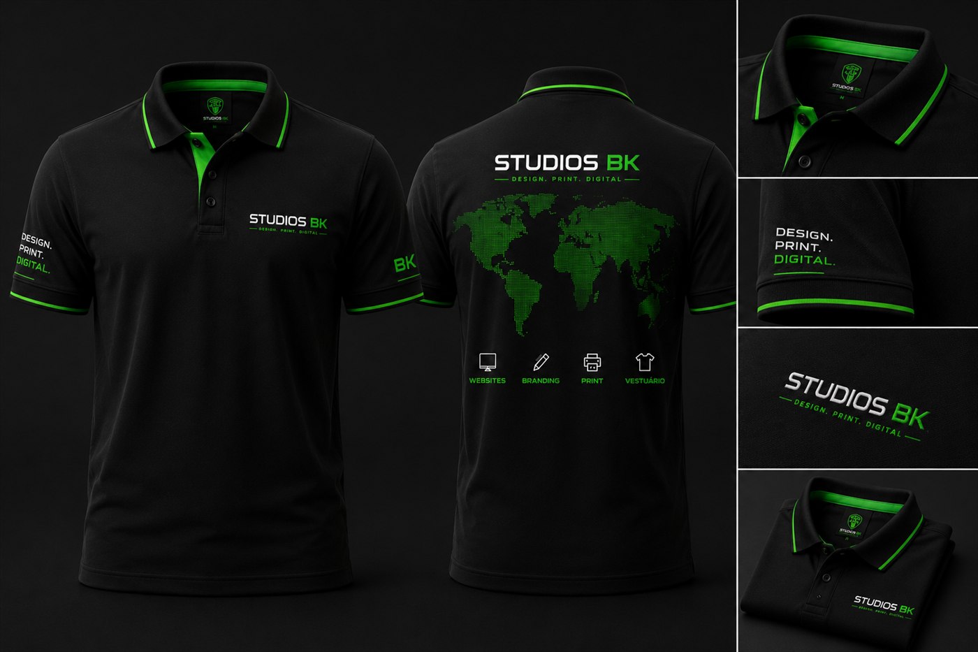 Embroidered corporate polo Studios BK